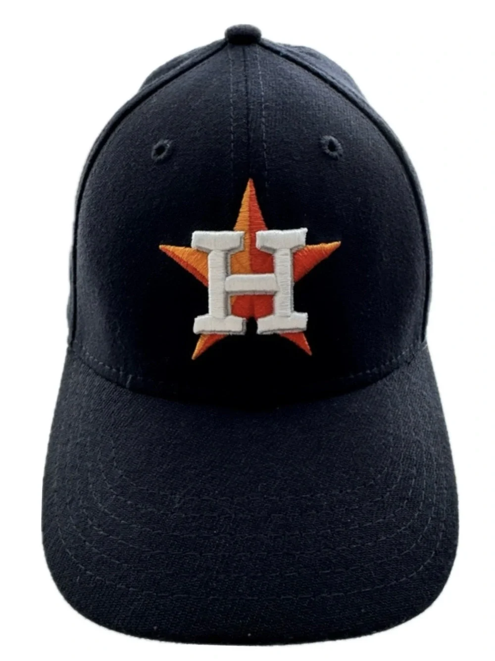 New Era Houston Astros 39THIRTY Youth Hat Navy MLB Stretch Fit Cap EUC